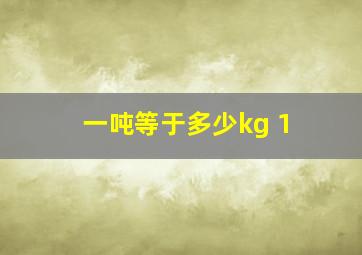 一吨等于多少kg 1